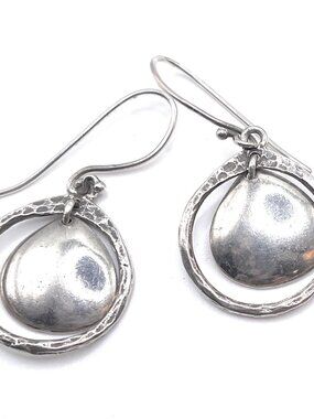 W1426 Silpada Retired Sterling Silver Disc Earrings